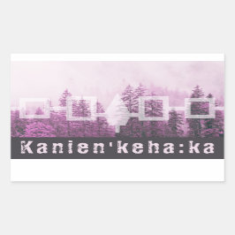 Pegatina Rectangular Bandera del Bosque personalizado Haudenosaunee Mis