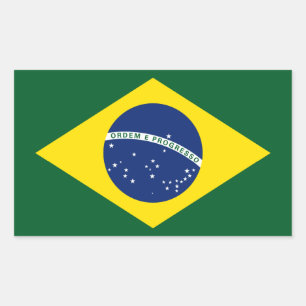 Pegatina Rectangular Bandera del Brasil