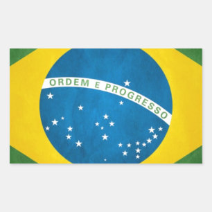 Pegatina Rectangular Bandera del Brasil