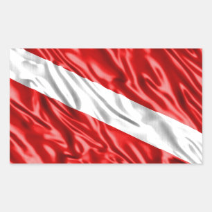 Pegatina Rectangular Bandera del buceador