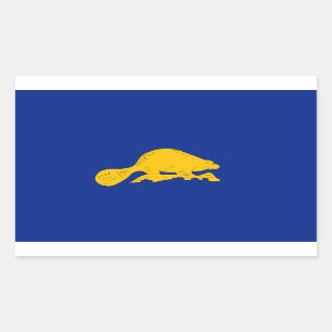 Pegatina Rectangular Bandera del castor de Oregon