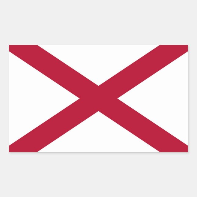 Pegatina Rectangular Bandera del estado de Alabama (Anverso)