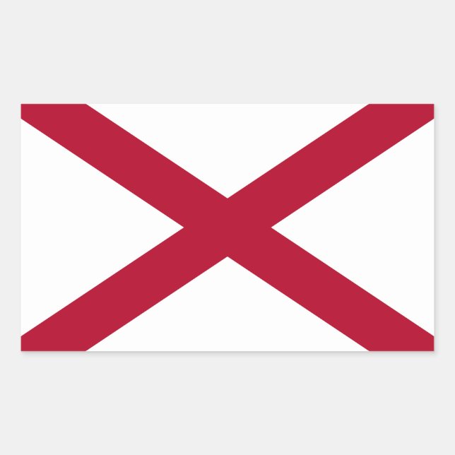 Pegatina Rectangular Bandera del estado de Alabama (Anverso)