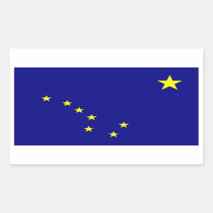 Pegatina Rectangular Bandera del Estado de Alaska