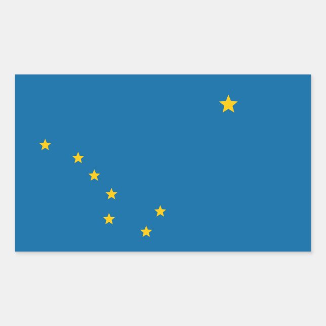 Pegatina Rectangular Bandera del estado de Alaska (Anverso)