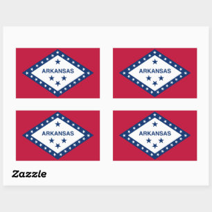 Pegatina Rectangular Bandera del estado de Arkansas