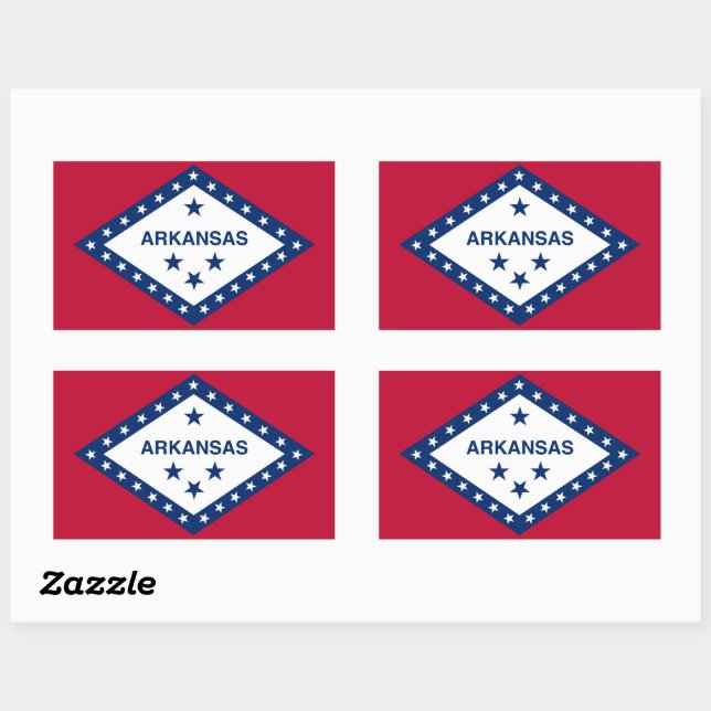 Pegatina Rectangular Bandera del estado de Arkansas (Hoja)