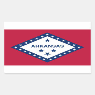 Pegatina Rectangular Bandera del estado de Arkansas