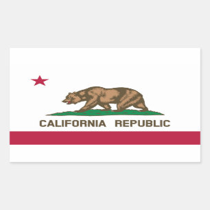 Pegatina Rectangular Bandera del estado de California