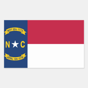 Pegatina Rectangular Bandera del estado de Carolina del Norte