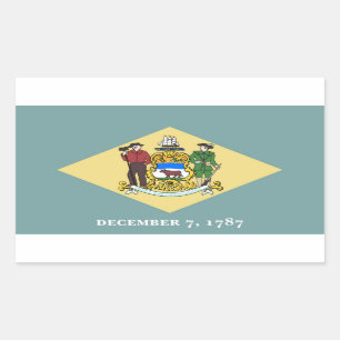 Pegatina Rectangular Bandera del estado de Delaware