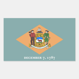 Pegatina Rectangular Bandera del estado de Delaware The Diamond US