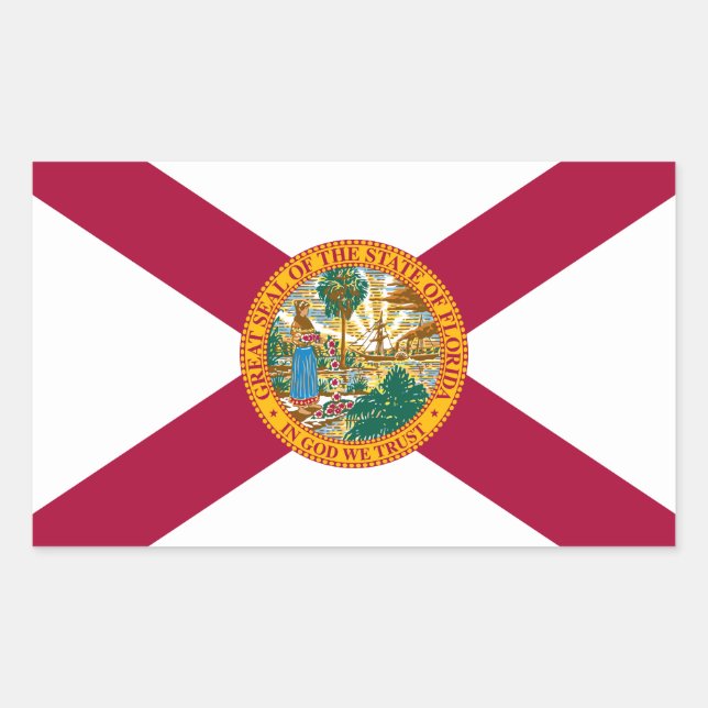 Pegatina Rectangular Bandera del estado de Florida (Anverso)
