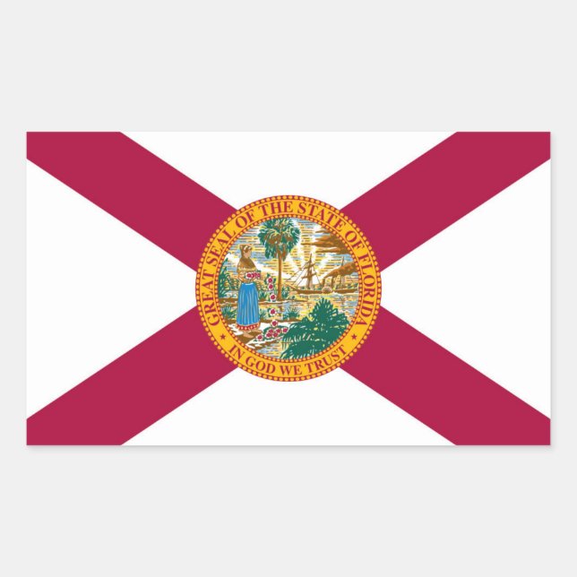 Pegatina Rectangular Bandera del estado de Florida (Anverso)