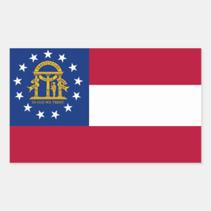 Pegatina Rectangular Bandera del Estado de Georgia