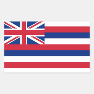 Pegatina Rectangular Bandera del estado de Hawaii