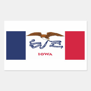 Pegatina Rectangular Bandera del Estado de Iowa