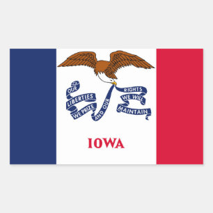 Pegatina Rectangular Bandera del estado de Iowa