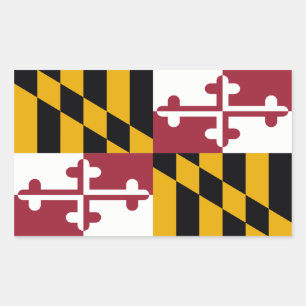 Pegatina Rectangular Bandera del Estado de Maryland, Estados Unidos