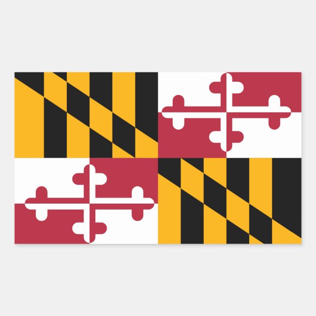 Pegatina Rectangular Bandera del Estado de Maryland vibrante (Anverso)