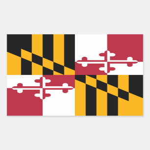 Pegatina Rectangular Bandera del Estado de Maryland vibrante