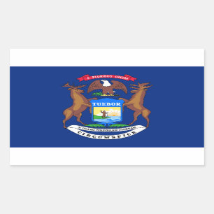Pegatina Rectangular Bandera del estado de Michigan