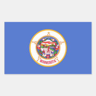 Pegatina Rectangular Bandera del Estado de Minnesota