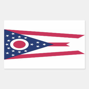 Pegatina Rectangular Bandera del Estado de Ohio