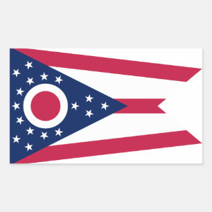 Pegatina Rectangular Bandera del Estado de Ohio