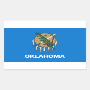 Pegatina Rectangular Bandera del estado de Oklahoma