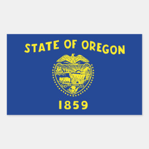 Pegatina Rectangular Bandera del Estado de Oregon