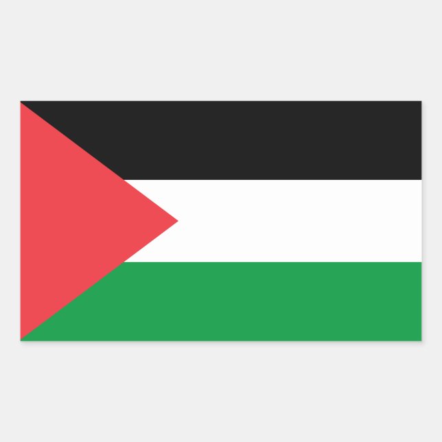 Pegatina Rectangular Bandera del estado de Palestina (Anverso)