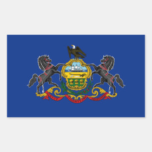 Pegatina Rectangular Bandera del Estado de Pennsylvania