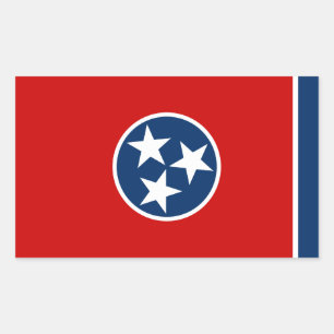 Pegatina Rectangular Bandera del estado de Tennessee