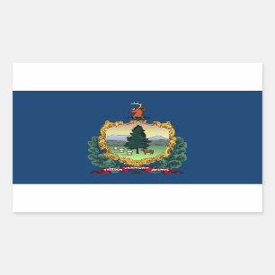 Pegatina Rectangular Bandera del estado de Vermont