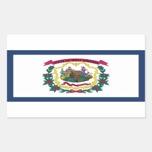 Pegatina Rectangular Bandera del Estado de Virginia Occidental