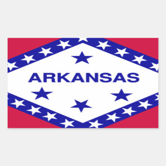 Pegatina Rectangular Bandera del estado del Arkansas