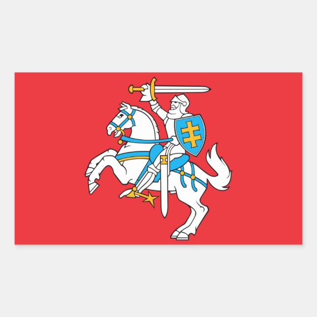 Pegatina Rectangular Bandera del Estado lituano (Anverso)