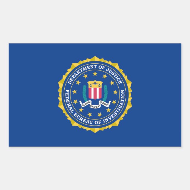 Pegatina Rectangular Bandera del FBI (Anverso)
