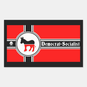 Pegatina Rectangular Bandera del Fiesta Socialista Demócrata de Estados