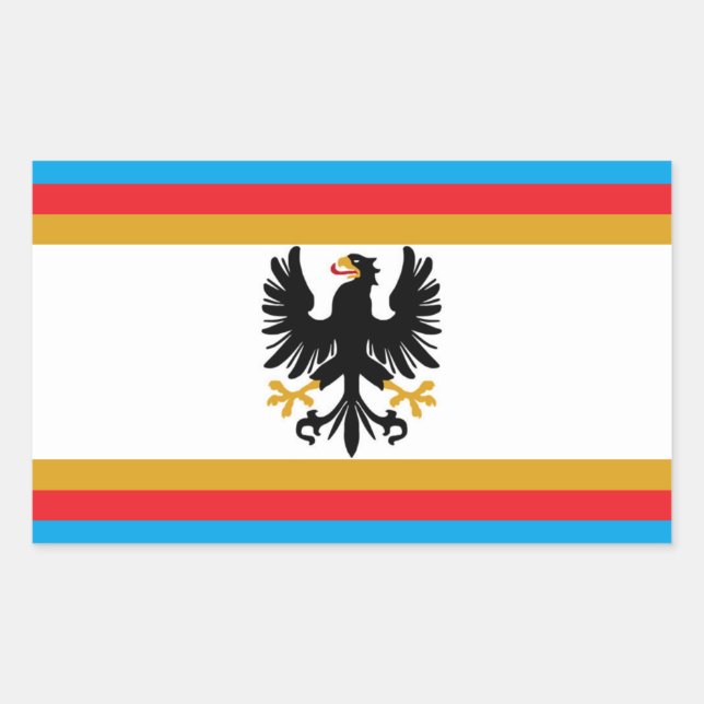 Pegatina Rectangular Bandera del Gran Ducado de Prusia Oriental (Anverso)