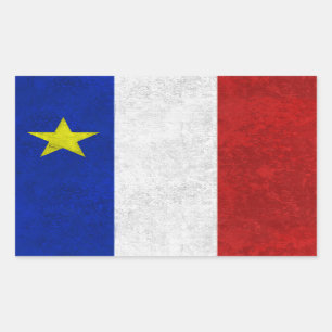 Pegatina Rectangular Bandera del Grunge apenado Acadia