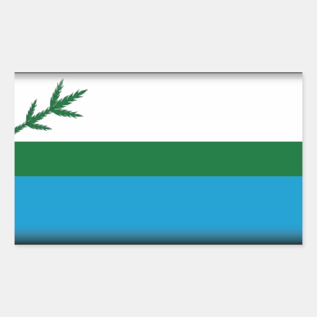 Pegatina Rectangular Bandera del Labrador (Canadá) (Anverso)