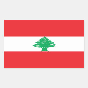 Pegatina Rectangular Bandera del Líbano