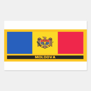 Pegatina Rectangular Bandera del Moldavia