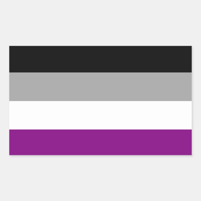 Pegatina Rectangular Bandera del Orgullo Asexual (Anverso)