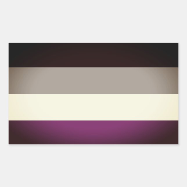 Pegatina Rectangular Bandera del Orgullo Asexual (Anverso)