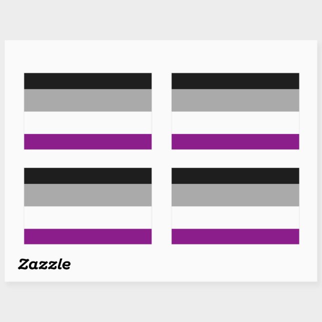 Pegatina Rectangular Bandera del Orgullo Asexual (Hoja)