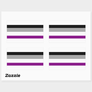 Pegatina Rectangular Bandera del Orgullo Asexual
