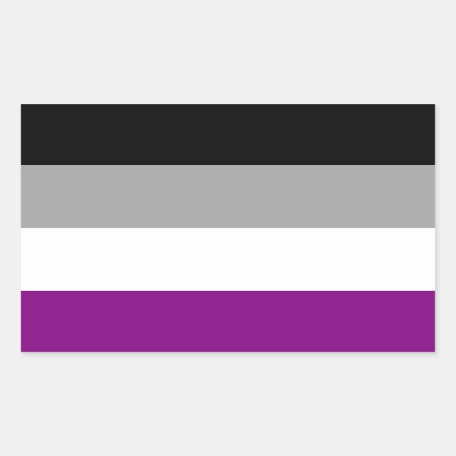 Pegatina Rectangular Bandera del Orgullo Asexual (Anverso)